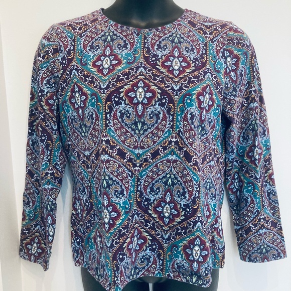 Talbots patterned long sleeve tee - Picture 5 of 8